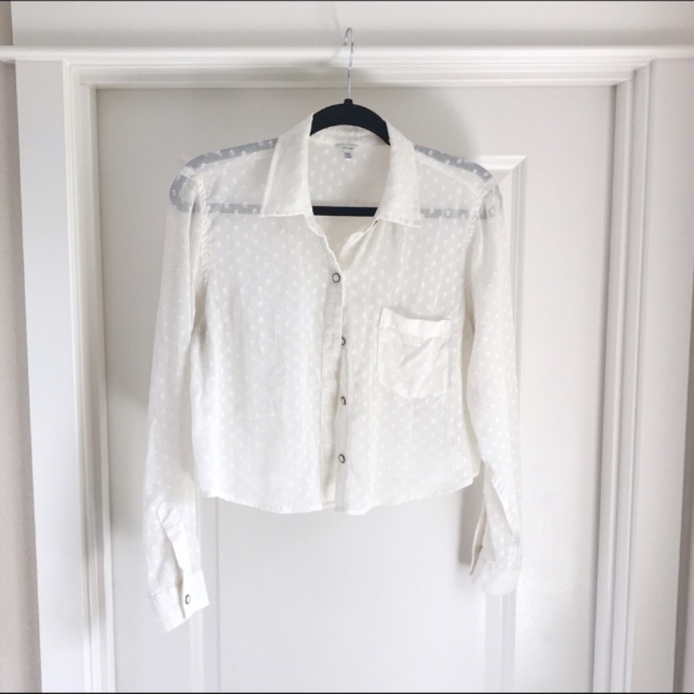 Sheer cream blouse